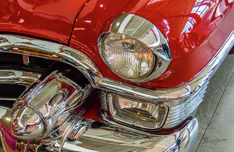 Red Classic Car detail Photograph by Tom Brickhouse