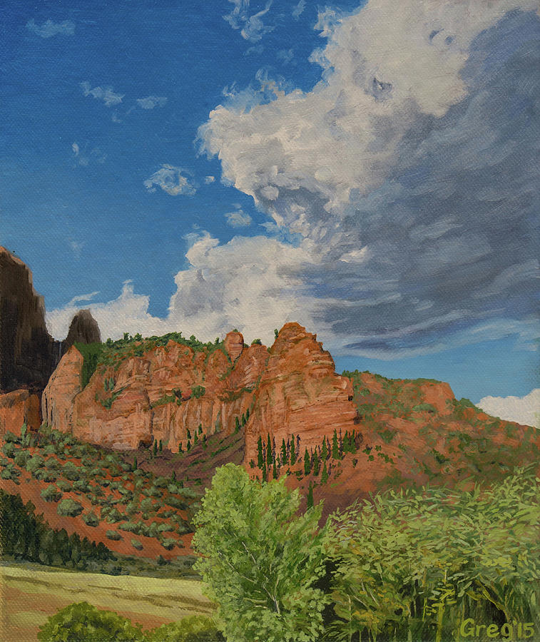 Red Cliffs Painting by Greg Miller