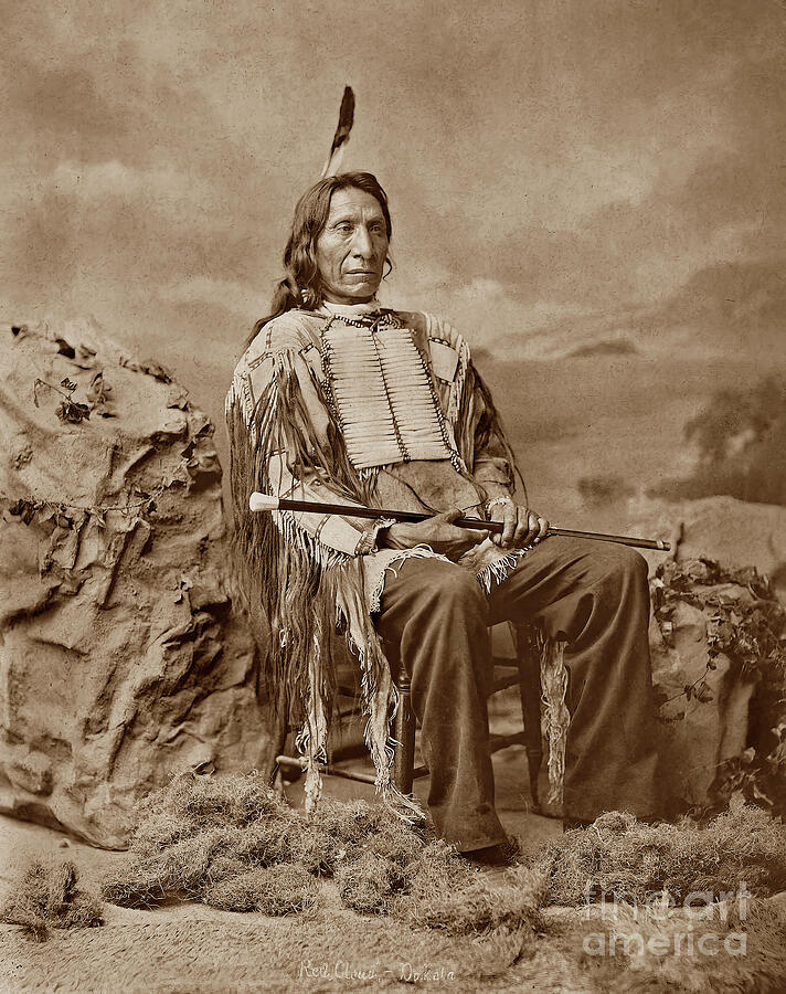 Red Cloud 1870 Sepia Photograph By Michael Ziegler Fine Art America