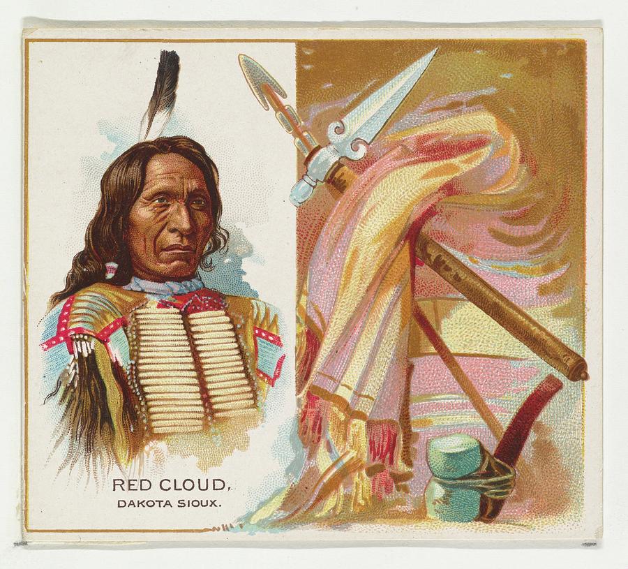 Red Cloud, Dakota Sioux, from the American Indian Chiefs  Painting by MotionAge Designs