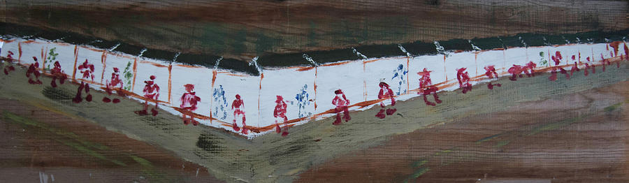 Red Coats at the Wall Painting by David McCready