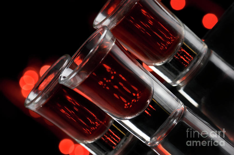 Red Cocktail Vodka Shots  Photograph by Jelena Jovanovic