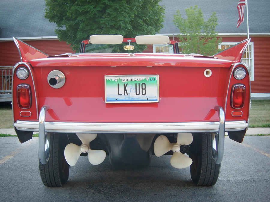 Red Convertible Amphicar Photograph by Mary Lee Dereske
