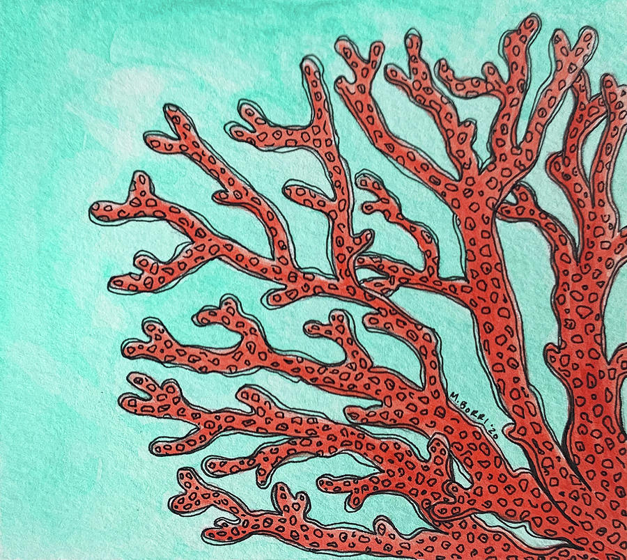 Red Coral Painting by Marina Borri
