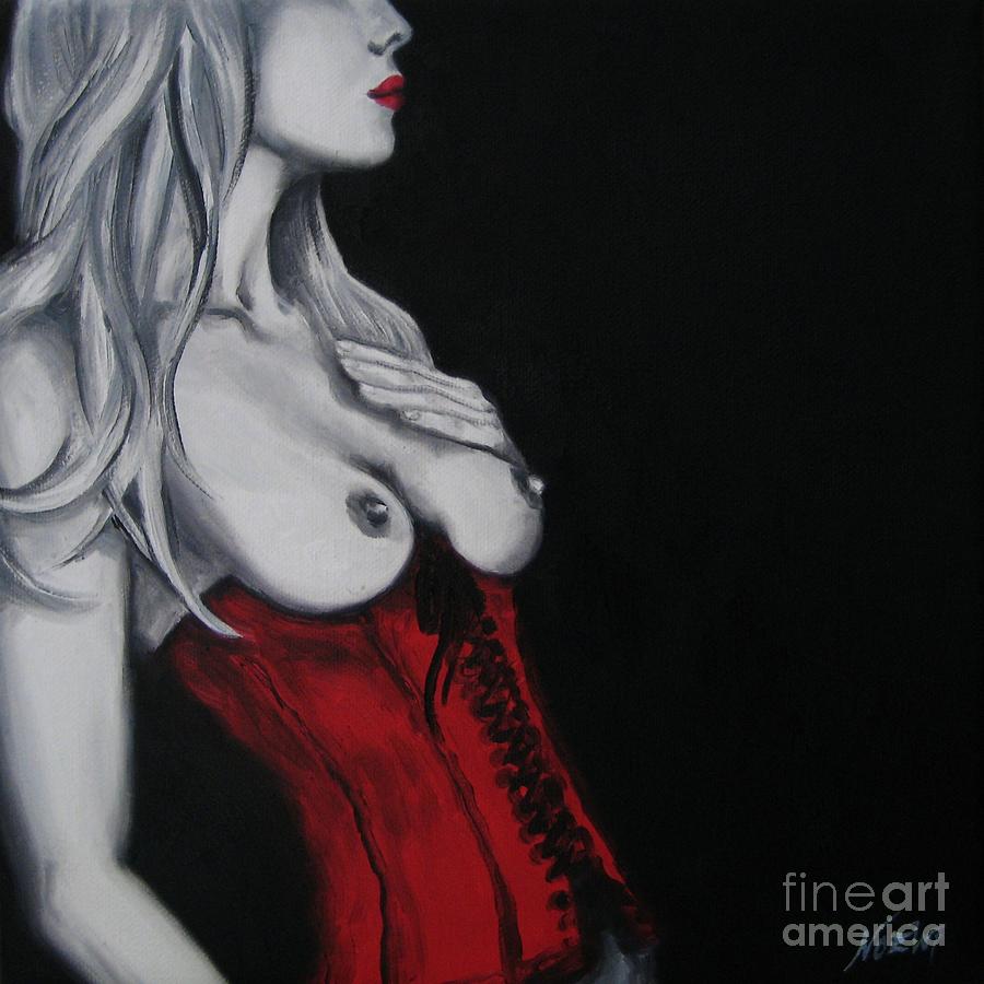 Red Corset No.3 Painting by Jindra Noewi
