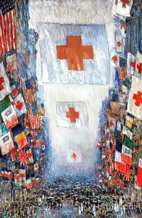 Red Cross Drive May 1918 by Childe Hassam Painting by Childe Hassam