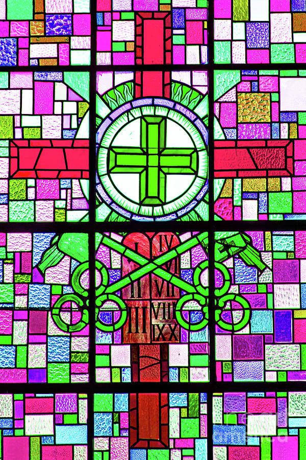Red Cross Stained Glass Photograph by Munir Alawi