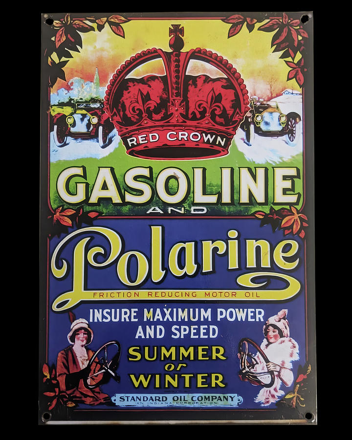 REd Crown and Polarine vintage sign Photograph by Flees Photos