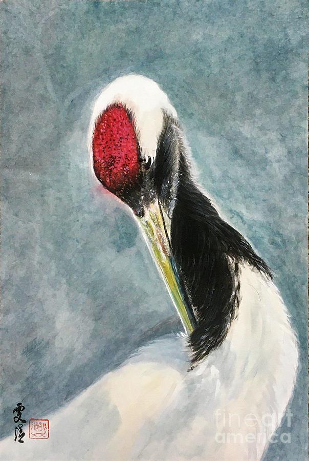 Red-Crown Crane - 2 Leisurely Painting by Carmen Lam