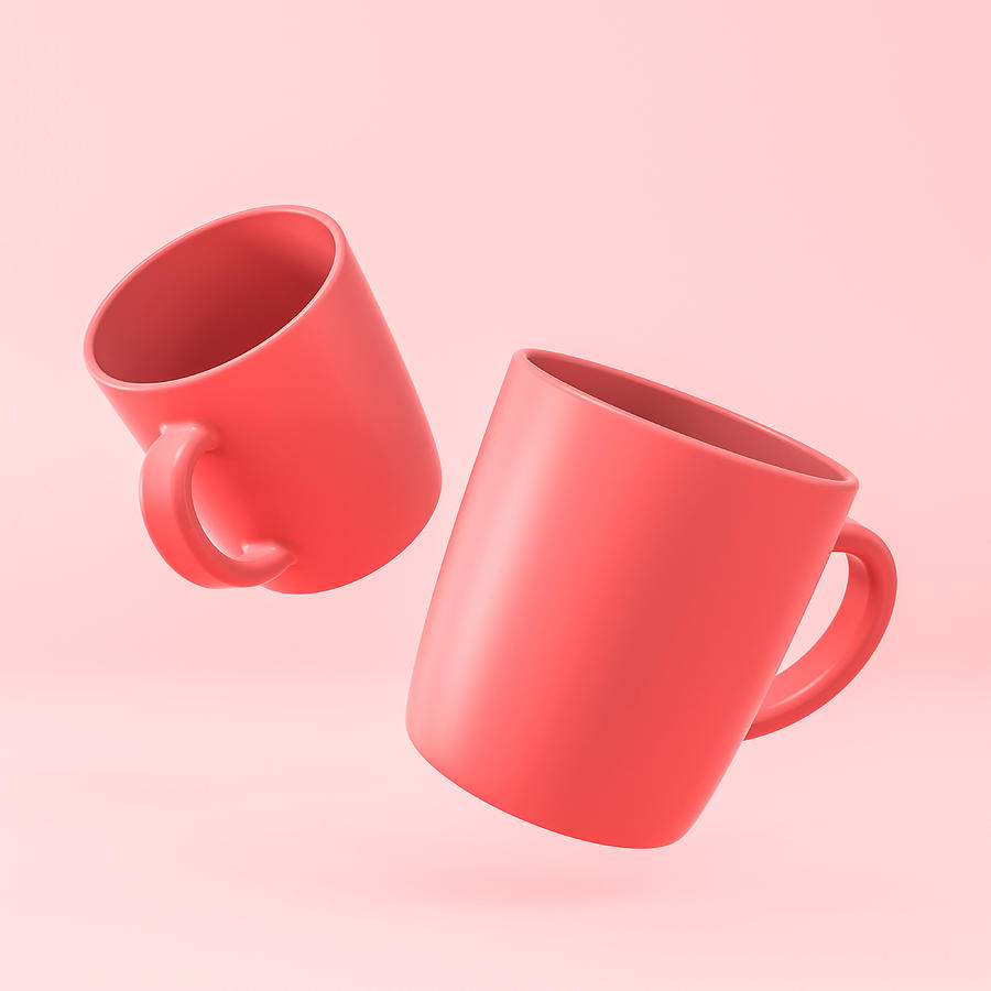 Red Cups On Pink Background.  Photograph by Gualtiero Boffi