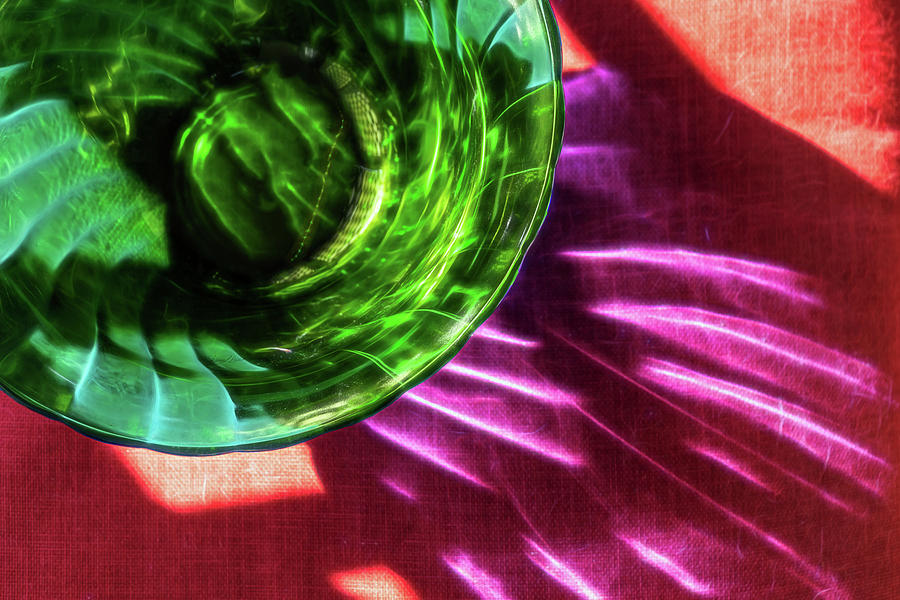 Red Cushion Green Bowl Photograph by Sharon Popek