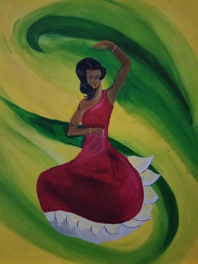 Red Dancer Painting by Burma Brown