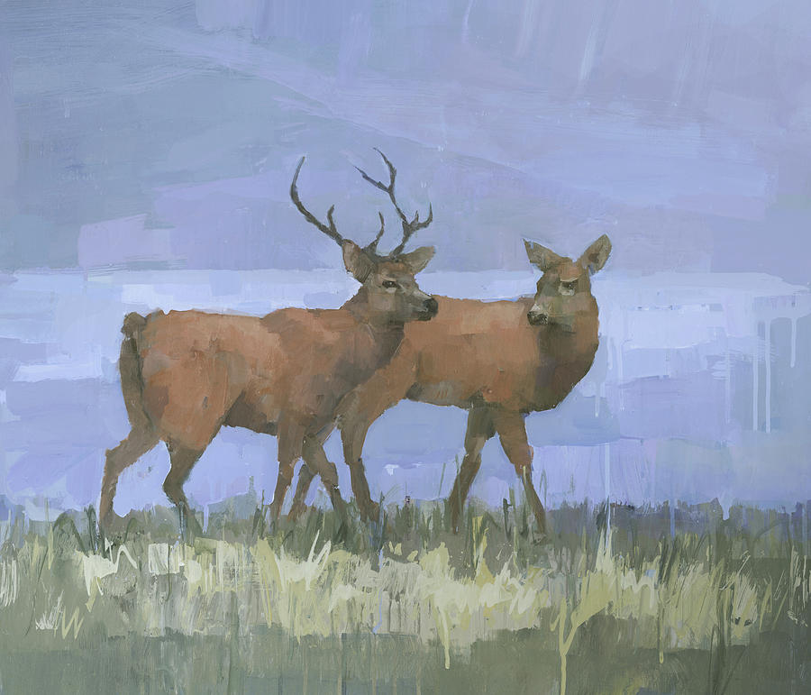 Red Deer On Exmoor Painting