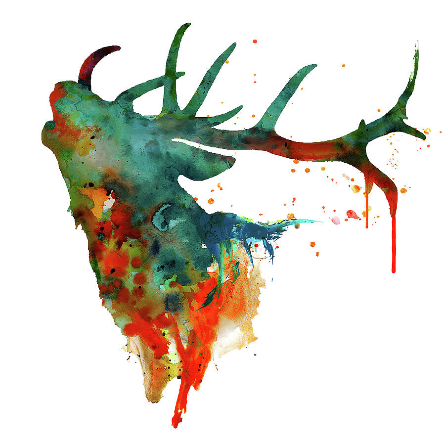 Red Deer Stag Bellowing Painting by Marian Voicu