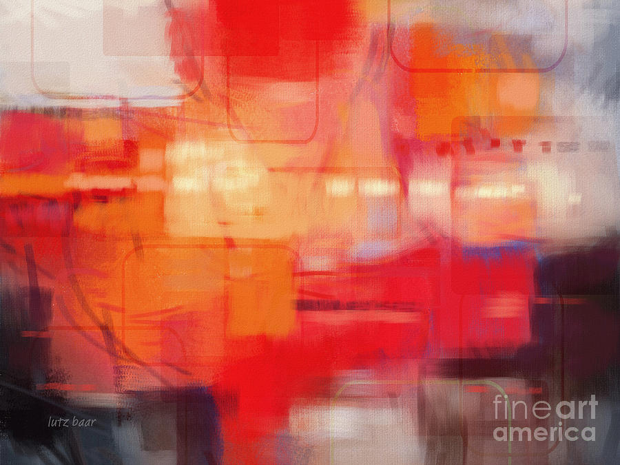 Abstract Painting - Red Dominant by Lutz Baar