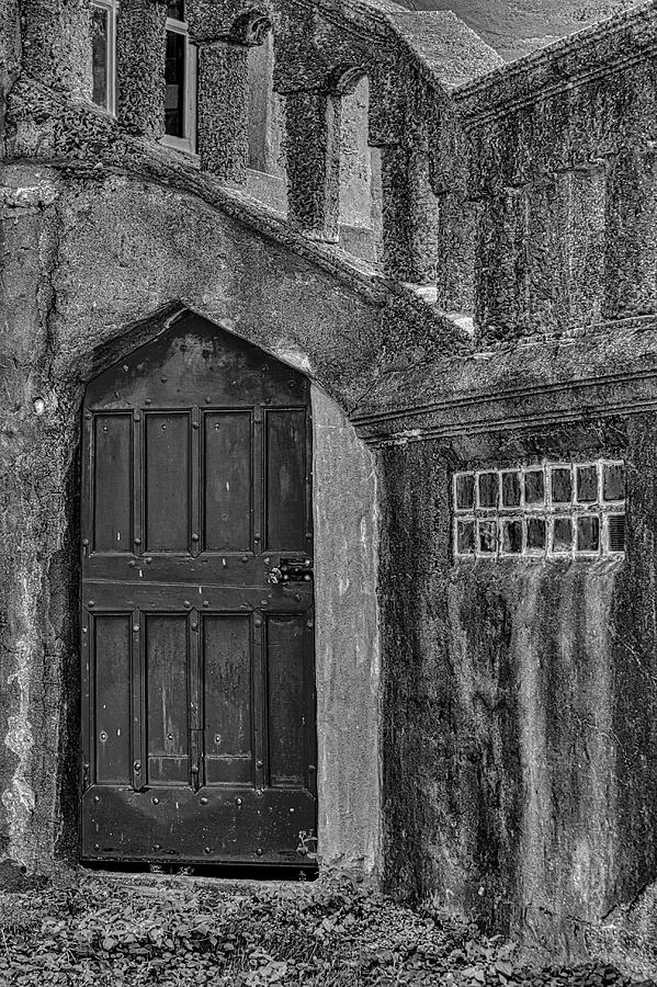 Red Door BW Photograph by Susan Candelario