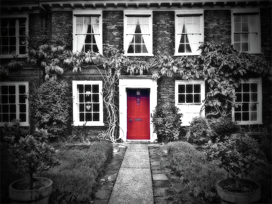 Red Door Painting by Patricia Piotrak