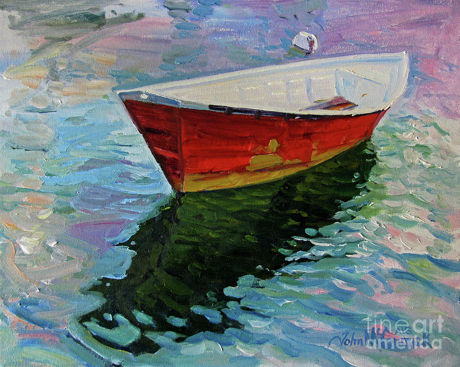 Red Dory, Gloucester Painting by John McCormick