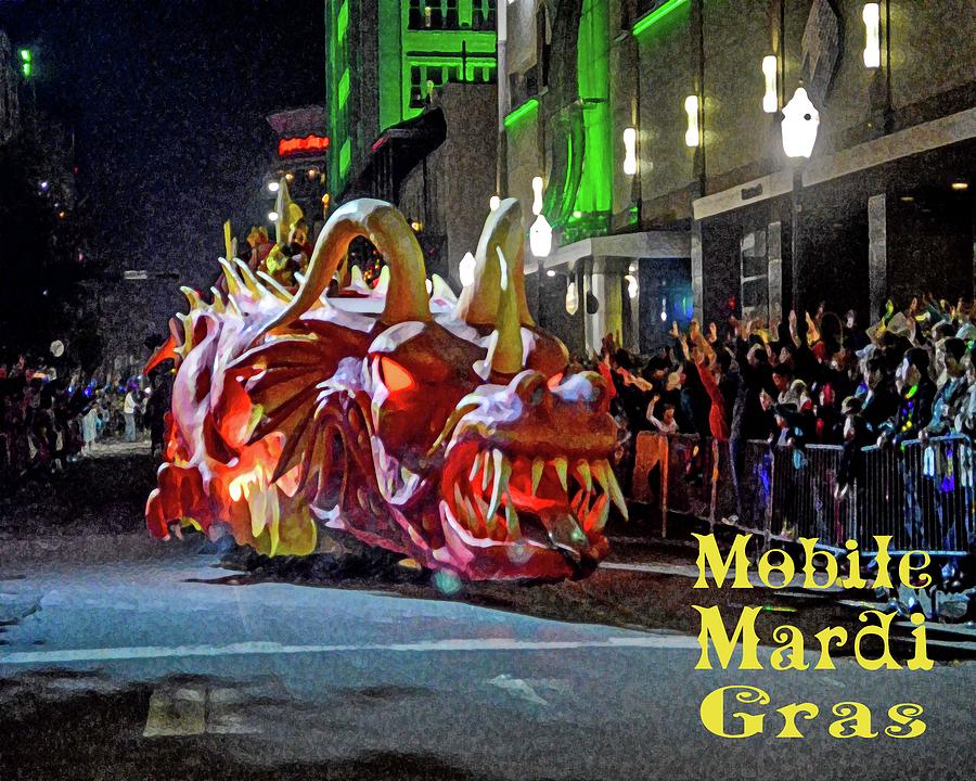 Red Dragon DSC_1296  with Mobile Mardi Logo Photograph by Michael Thomas