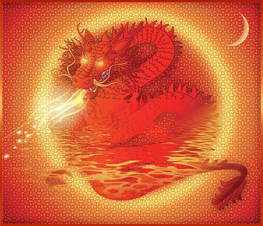 Red dragon suite Digital Art by Harald Dastis