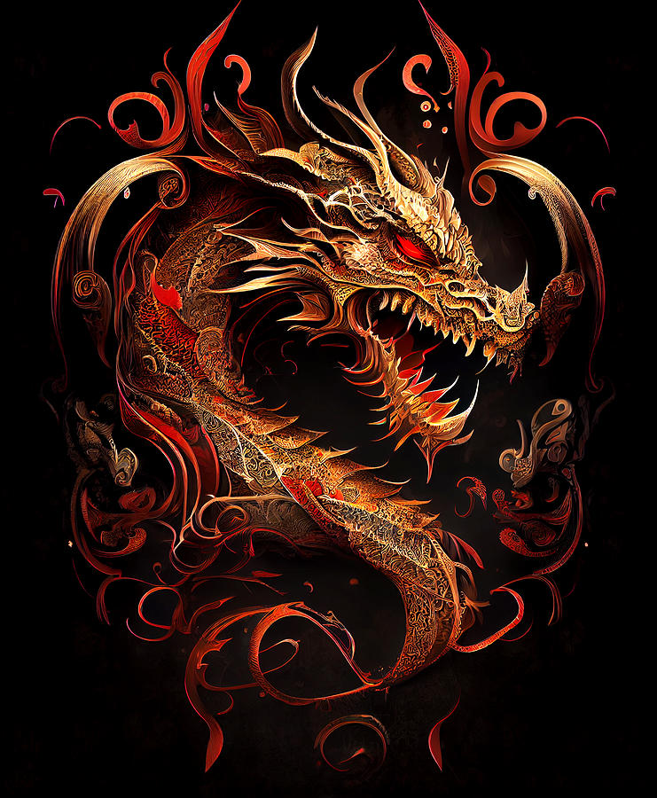 Red Dragon Digital Art by VRL Arts - Fine Art America