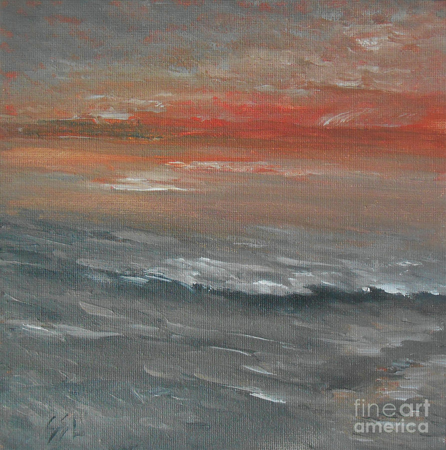Red Dusk Painting by Jane See