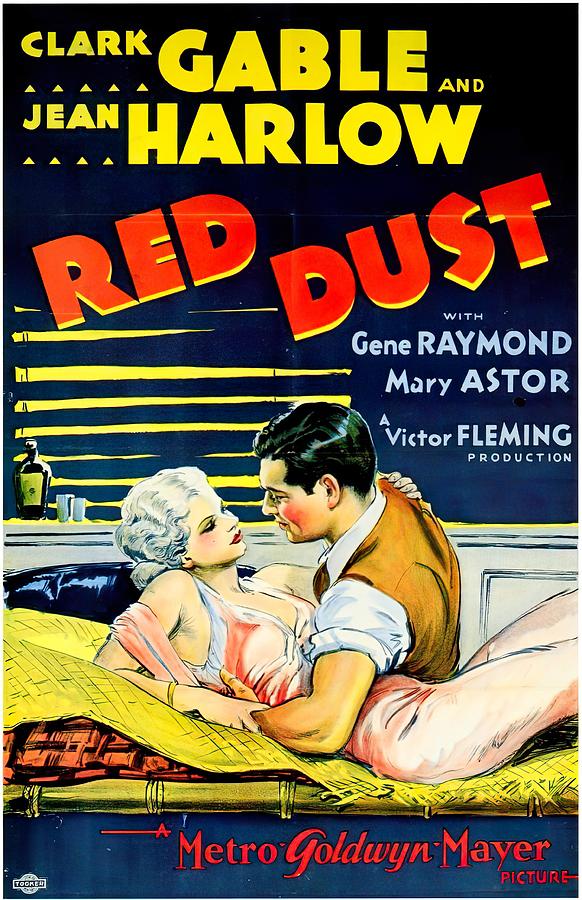 Red Dust, with Clark Gable and Jean Harlow, 1932 -3 Mixed Media by Movie World Posters
