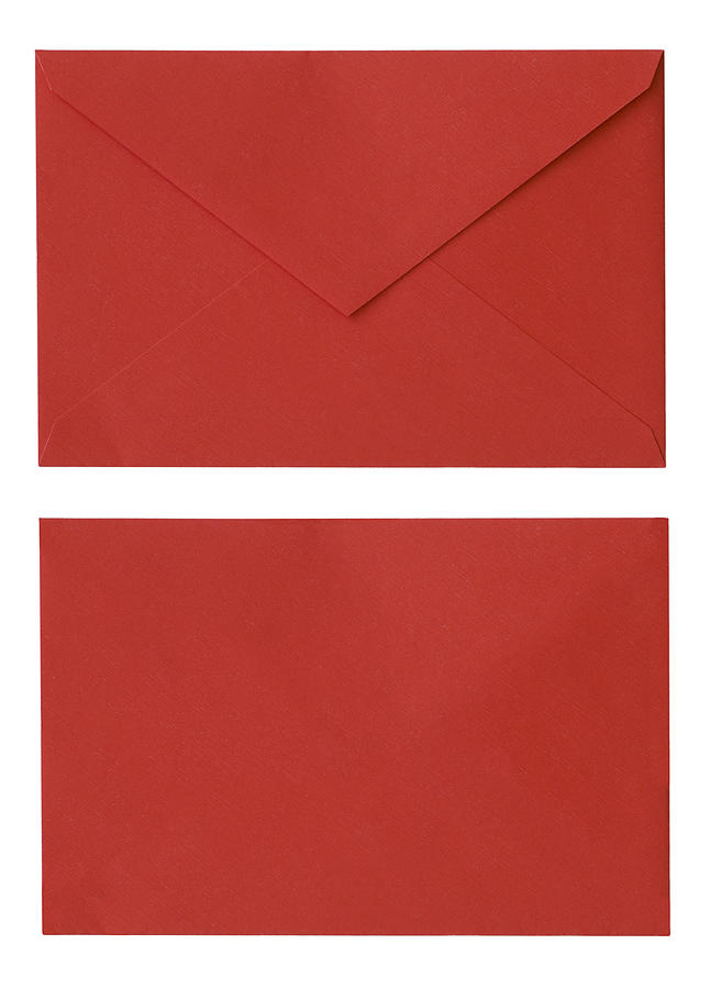 Red Envelope Isolated on White Photograph by Leezsnow