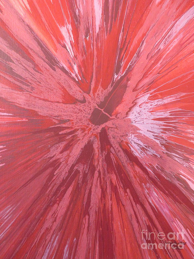 Red Explosion Painting by Sonya Walker