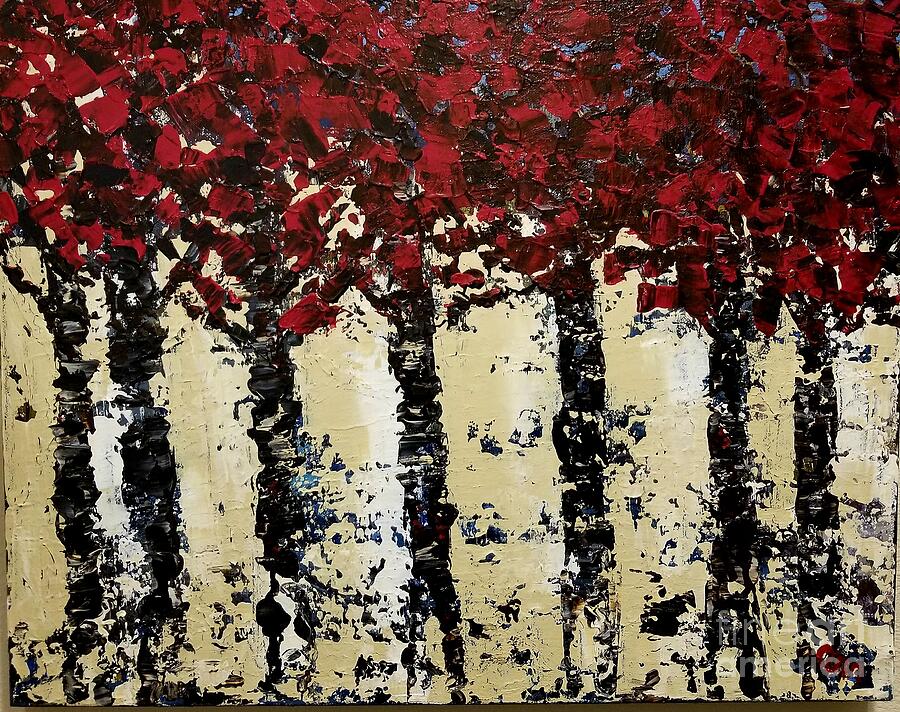 Red Fall Painting by Ann Hund - Fine Art America