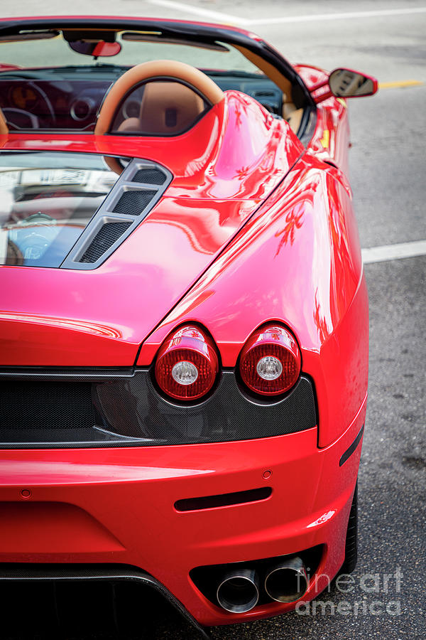 Red Ferrari Spider - Naples Florida Photograph by Brian Jannsen