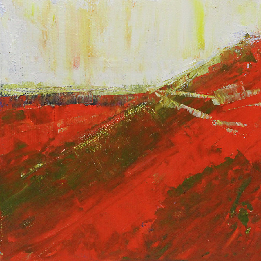 Red Field Painting by Nancy Merkle
