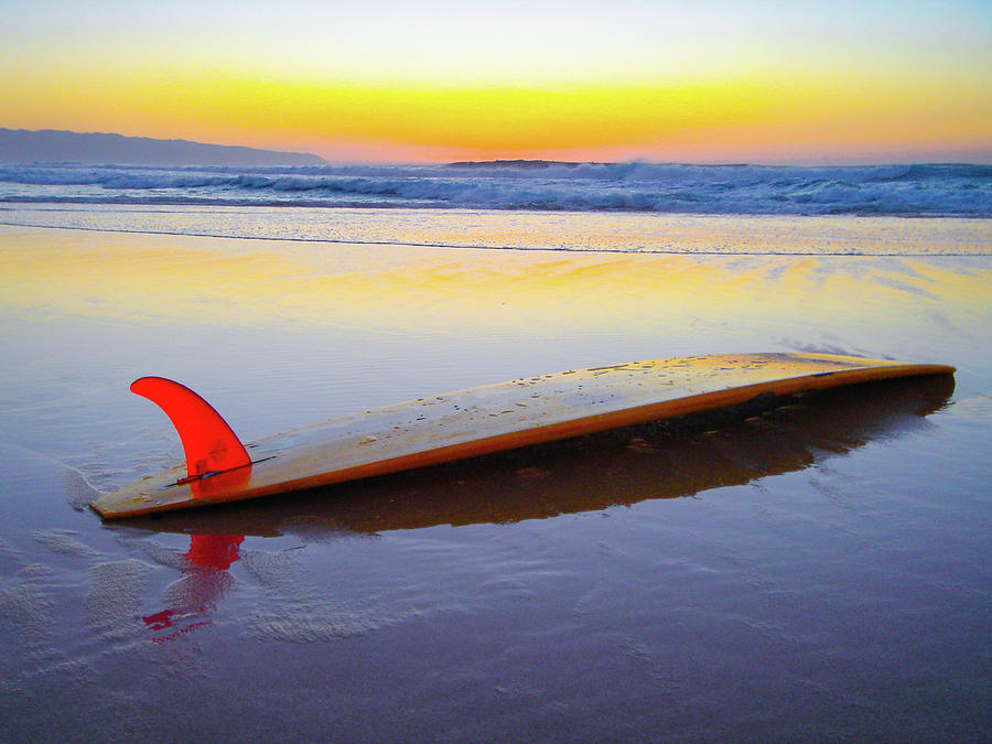 Red Fin Surfboard Photograph by Sean Davey