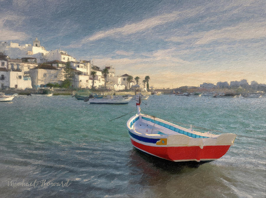 Red fishing boat at Ferragudo, Portugal Photograph by Mikehoward Photography