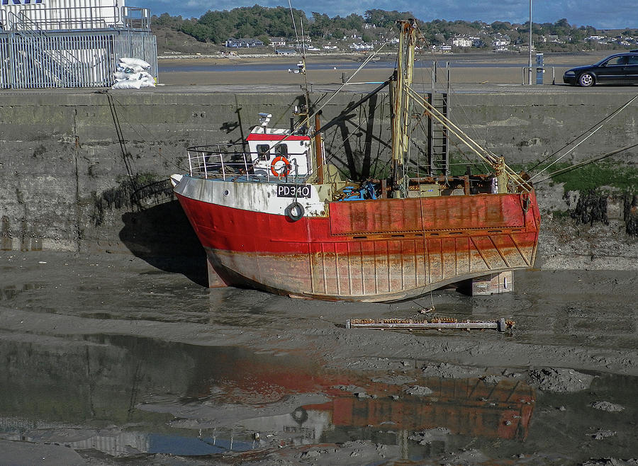 Red Fishing Boat Out Of Water Padstow Cornwall Photograph by Richard Brookes