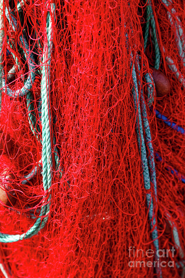Red Fishing Net II in Marseille Photograph by John Rizzuto