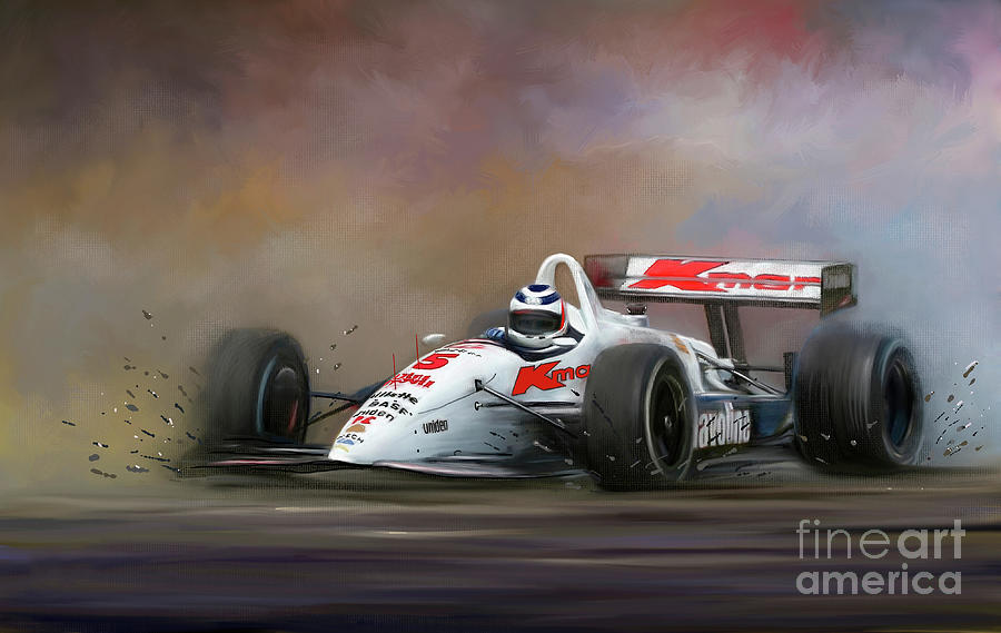 Indianapolis Painting - Red Five - Nigel Mansell by Linton Hart