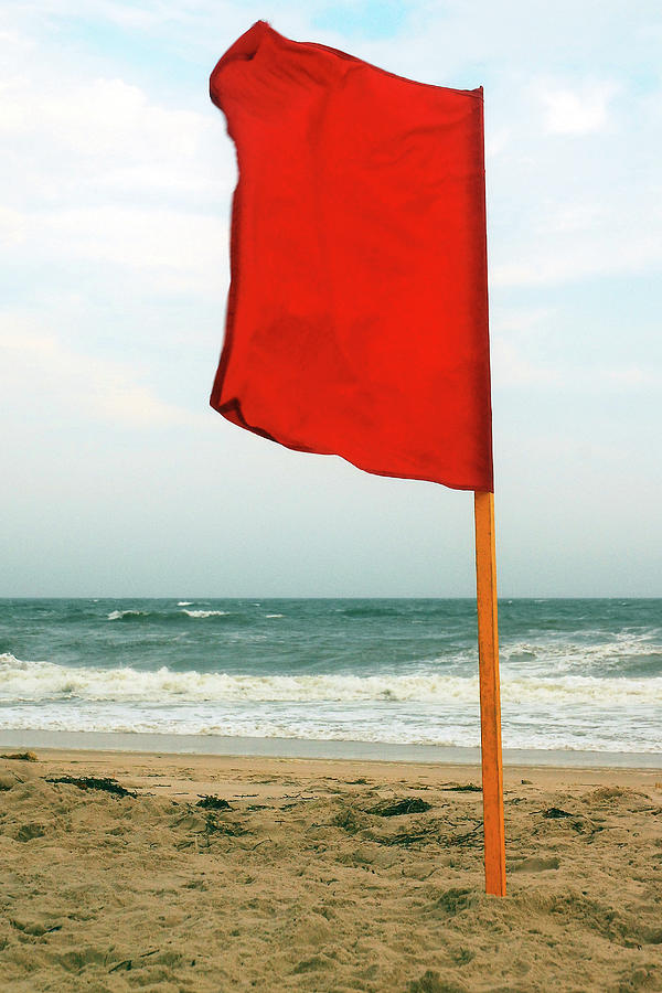 Red Flag warning at the beach Photograph by James Kirkikis