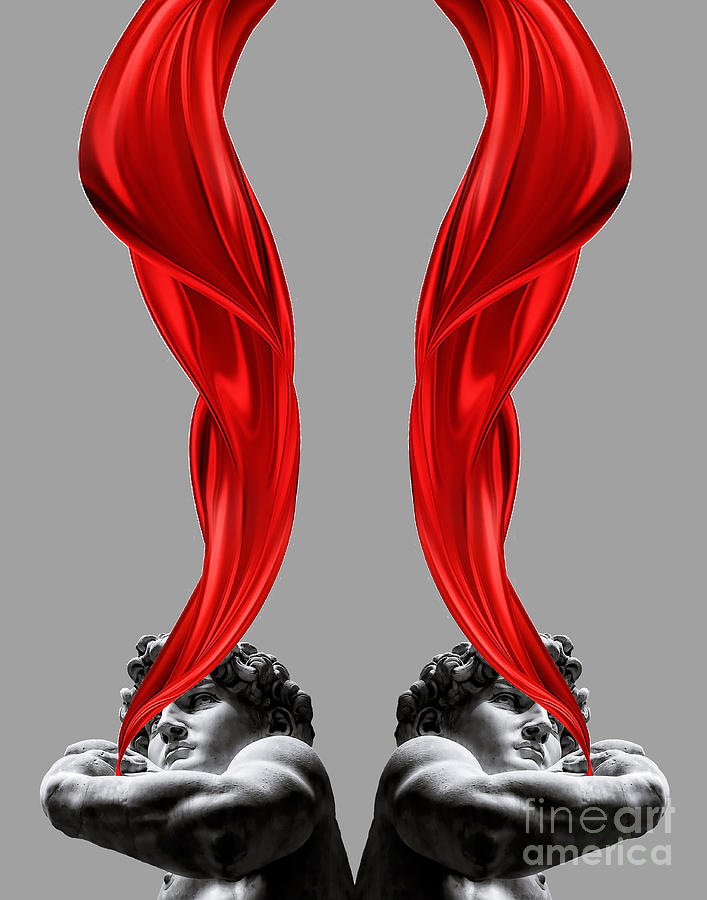 Red Flow Digital Art by Fei A