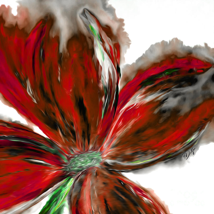 Christmas Painting - Red Flower by Tracy Delfar