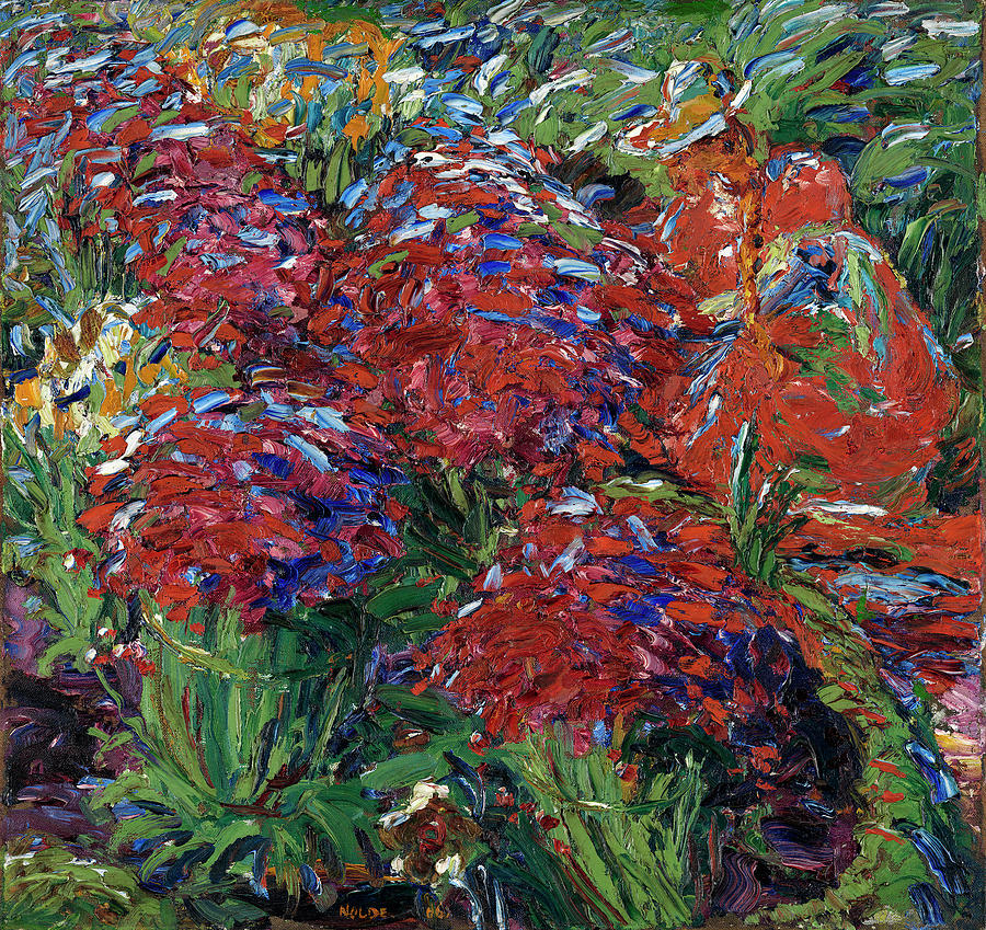 Flower Painting - Red Flowers by Emil Nolde Flower Painting - Red Flowers by Emil Nolde