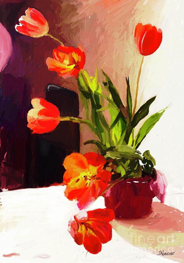 Red Flowers Digital Art by Joe Roache