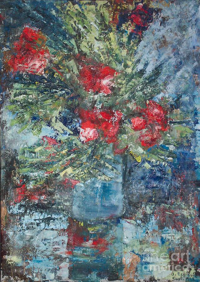 Red Flowers - SOLD Painting by Judith Espinoza