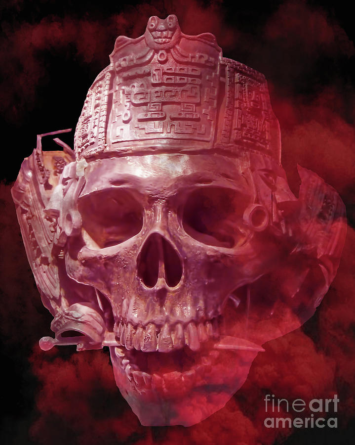 Red Fog Pirates Skull Photograph by D Hackett