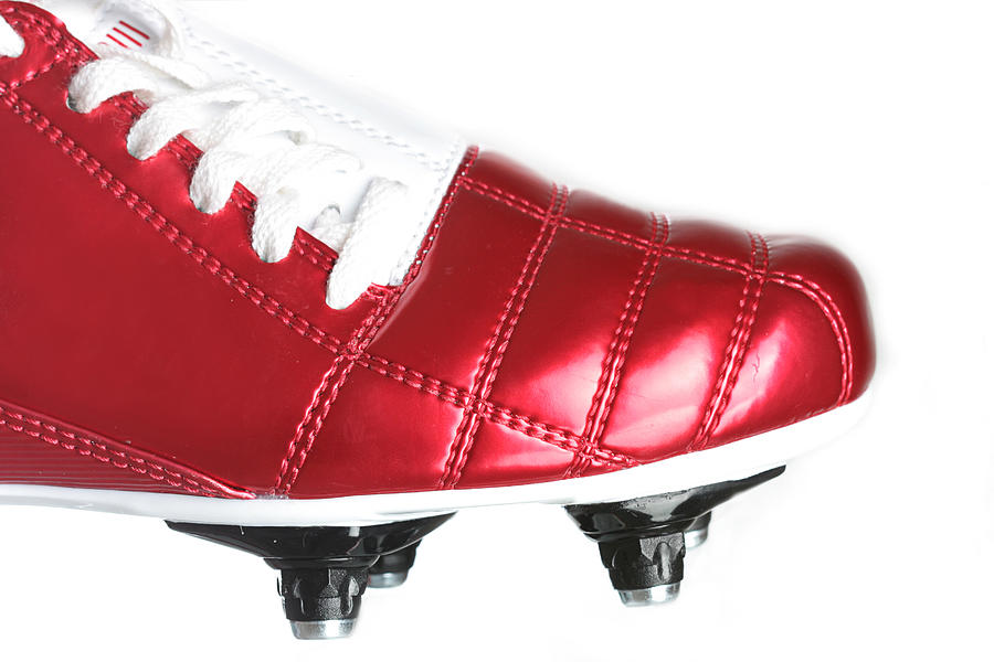 Red Football Boots With Studs Photograph by Dorioconnell