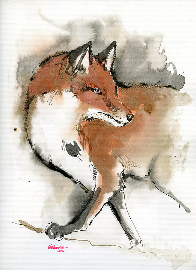 Red fox 22 05 10a Painting by Ang El