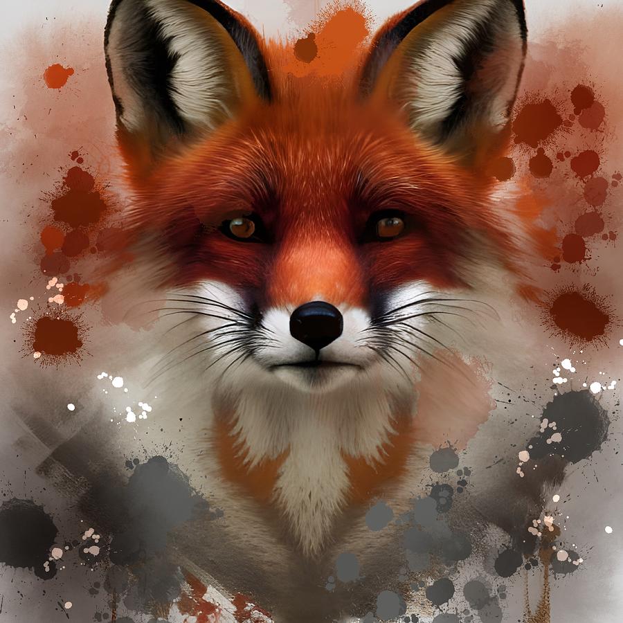 Red Fox Digital Art by April Cook
