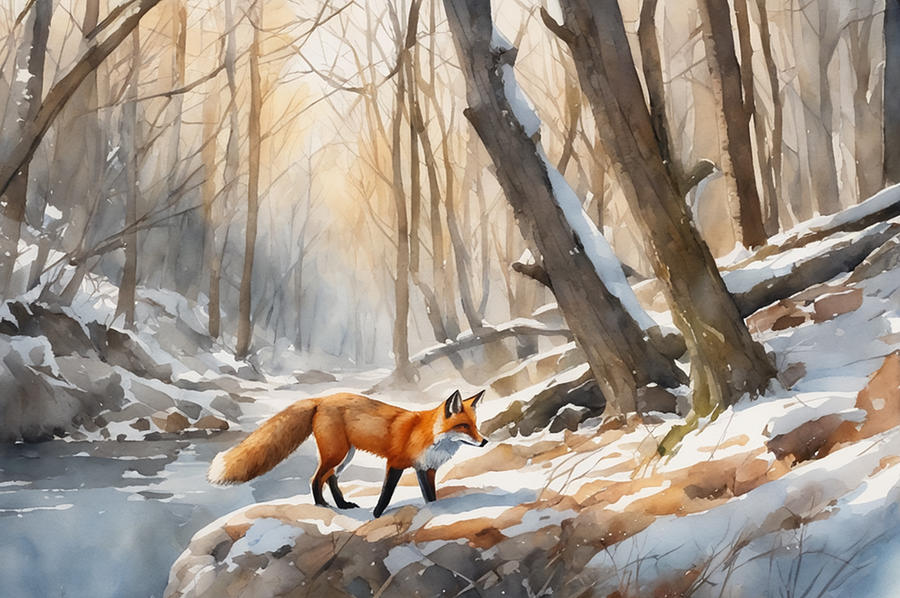 Nature Digital Art - Red Fox by Manjik Pictures