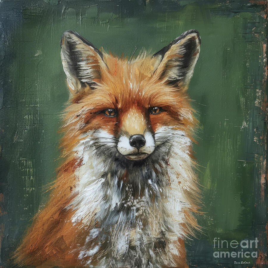 Red Fox Portrait Painting