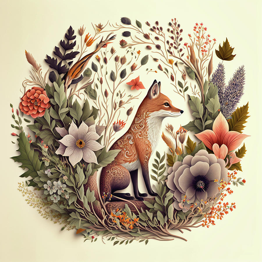 Red Fox Digital Art by Robert Knight